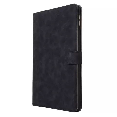 Housse de protection en cuir artificiel compatible avec iPad 2017 2018 - Noir