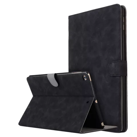 Housse de protection en cuir artificiel compatible avec iPad 2017 2018 - Noir