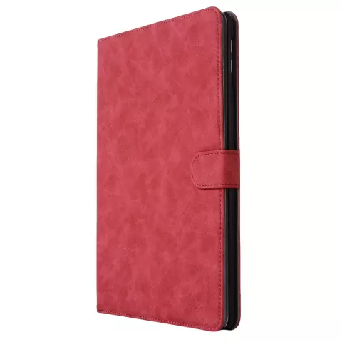 &Eacute;tui en simili cuir vintage compatible avec iPad 2017 2018 - Portefeuille rouge