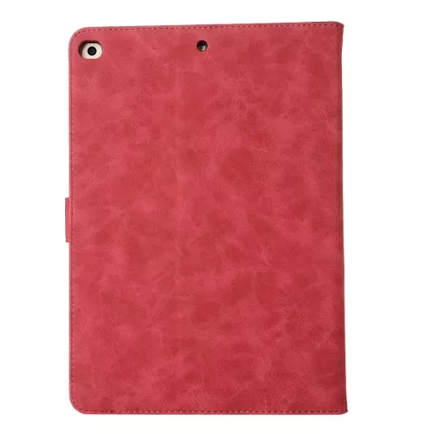 Housse en similicuir iPad 2017 2018 - portefeuille rouge