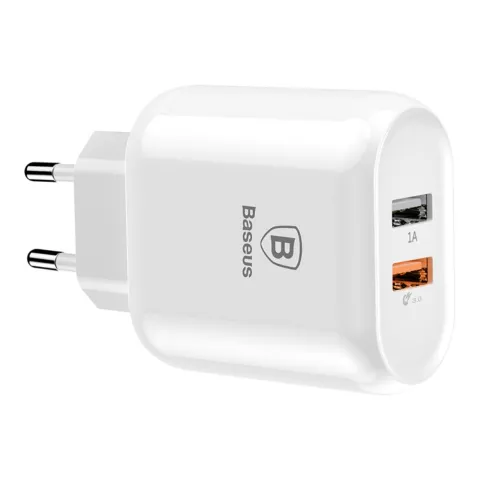 Chargeur double USB Baseus Bojure Series QC3.0 - Blanc