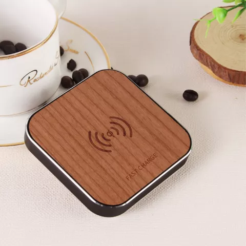 Tapis de chargement Qi sans fil Wooden Design Qi 10W - Noir