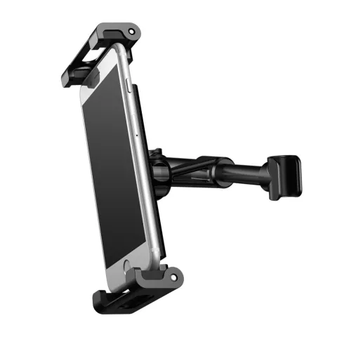 Support D&#039;appui-t&ecirc;te De Voiture Automatique Baseus Rotation T&eacute;l&eacute;phone Mobile-Tablette 4,7-12,9 Pouces - Noir