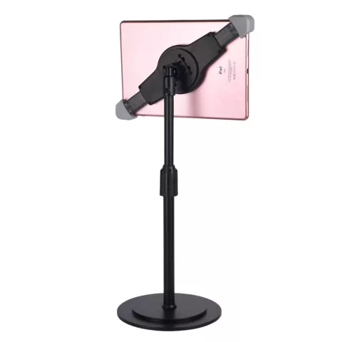 Support de tablette avec bo&icirc;tier en aluminium, rotation &agrave; 360 degr&eacute;s, convient pour Apple iPad et Samsung Galaxy Tab