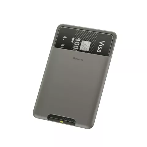 Baseus Porte-cartes en silicone Porte-cartes pour smartphone pour l&#039;arri&egrave;re de votre t&eacute;l&eacute;phone - Gris fonc&eacute;