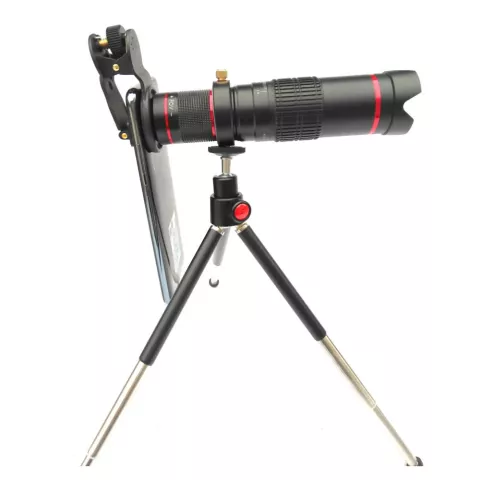 Objectif de t&eacute;lescope t&eacute;l&eacute;objectif zoom HD 4K 22X pour votre t&eacute;l&eacute;phone + tr&eacute;pied - Noir