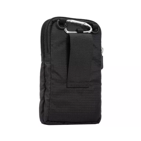 Sac banane de sport universel avec mousqueton - Noir 16,5 x 9 x 3 cm
