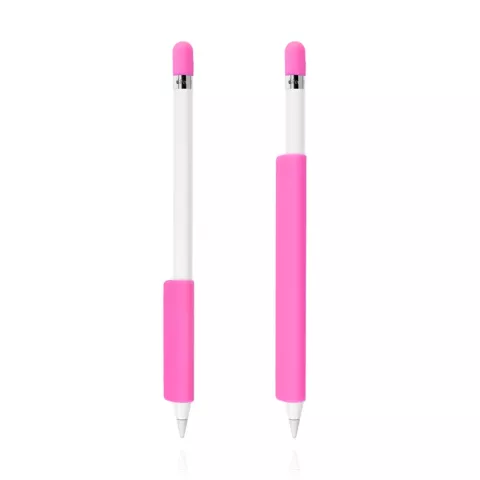 Porte-manchon en silicone Housse de protection extra anti-d&eacute;rapant Apple Pencil Rose