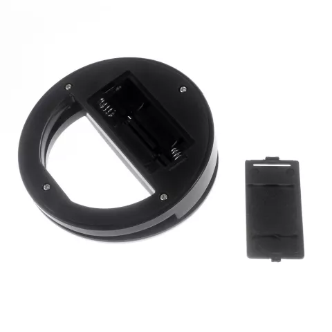 Lampe &agrave; selfie en forme d&#039;anneau pour smartphone dimmable - Noir