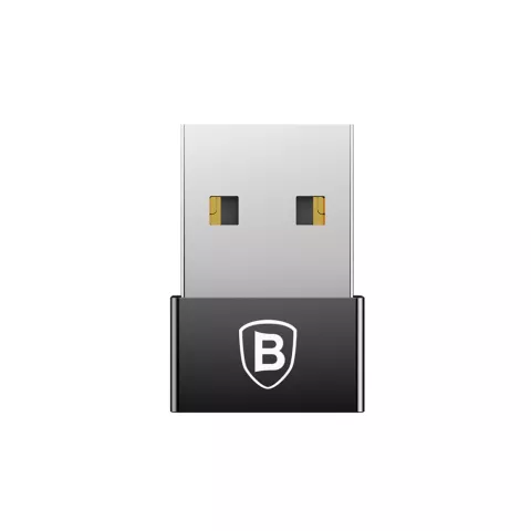 Mini Adaptateur Baseus USB-A M&acirc;le vers USB-C Femelle 2,4A - Noir