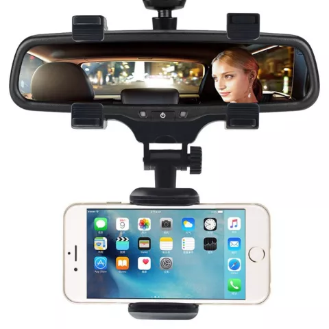 Support universel pour smartphone avec pince sur r&eacute;troviseur int&eacute;rieur de voiture compatible avec iPhone