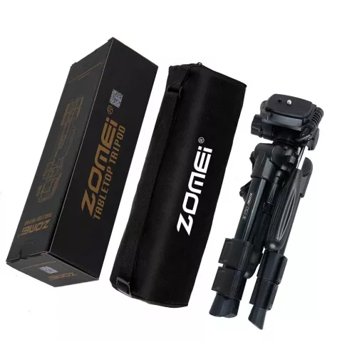 Zomei Q100 Tr&eacute;pied portable en aluminium pour appareil photo reflex num&eacute;rique de voyage - Noir