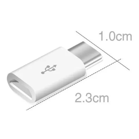 Adaptateur Micro-USB vers USB-Type C Synchroniser la charge - Blanc