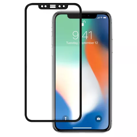 Protecteur en verre tremp&eacute; iPhone 11 plein &eacute;cran - Protection noire