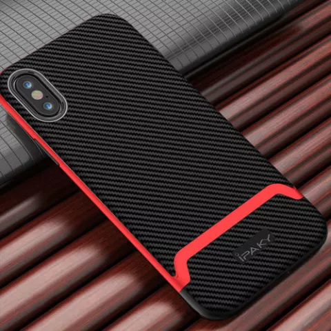 iPaky Bumblebee Hybrid Polycarbonate TPU la coque compatible avec iPhone XR - Rouge