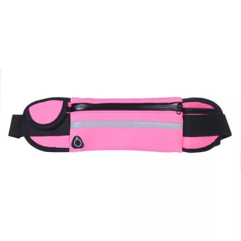 Sac banane sport run porte-bouteille ceinture &eacute;tanche smartphone - rose