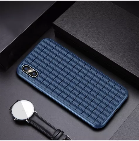 Coque de protection iPaky Waffle TPU Case compatible avec iPhone XR - Bleu