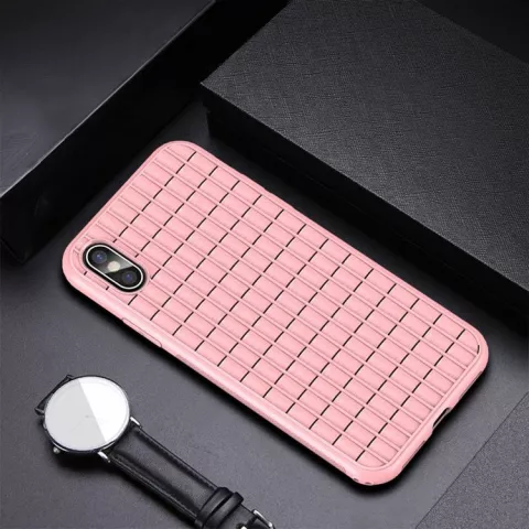 Coque de protection iPaky Waffle TPU Case compatible avec iPhone XR - Rose