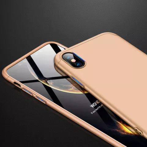 Housse de protection 360&deg; la coque compatible avec iPhone XR - Or