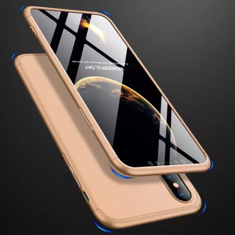 Housse de protection 360&deg; la coque compatible avec iPhone XR - Or