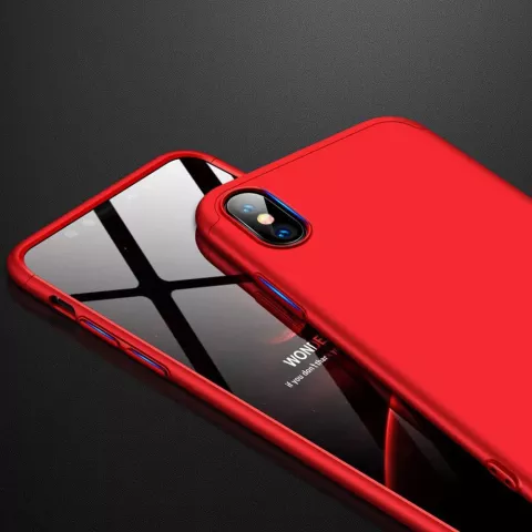 Housse de protection 360&deg; la coque compatible avec iPhone XR - Rouge