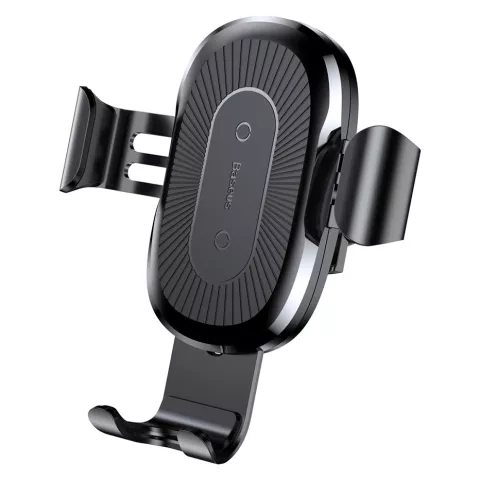 Support De T&eacute;l&eacute;phone &Agrave; Grille De Ventilation Universelle Baseus Avec Chargement Sans Fil Qi 10W - Support Gravit&eacute; Noir
