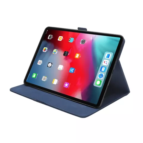 Cuir compatible avec iPad Pro 12,9 Pouces 2018 Cas Avec Couverture Portefeuille Portefeuille - Bleu