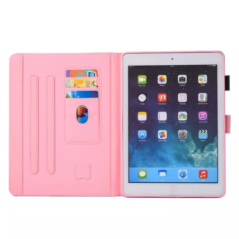 Housse en cuir &agrave; rabat de fleur d&#039;orchid&eacute;e compatible avec iPad mini 1 2 3 4 5 - Rose pourpre