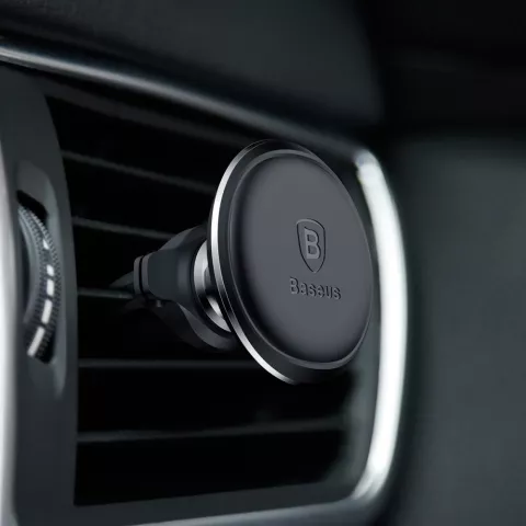 Support de t&eacute;l&eacute;phone &agrave; grille de ventilation magn&eacute;tique &agrave; 360 degr&eacute;s Baseus compatible avec iPhone Samsung - Noir