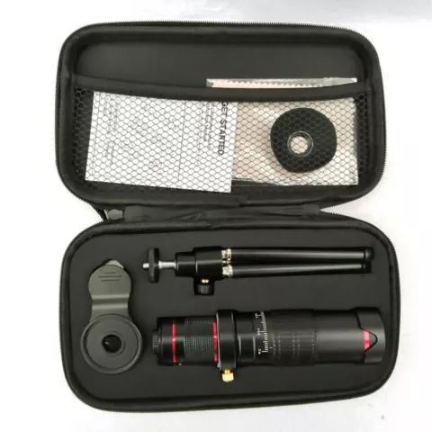 Objectif de t&eacute;lescope t&eacute;l&eacute;objectif zoom HD 4K 22X pour votre t&eacute;l&eacute;phone + tr&eacute;pied - Noir