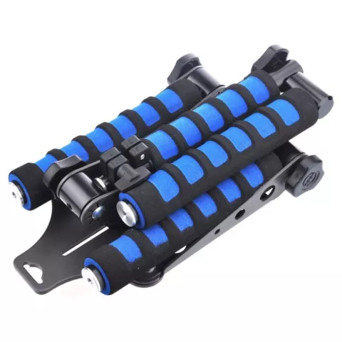 Cam&eacute;ra pliable RIG stabilisateur DSLR cam&eacute;ra tr&eacute;pied d&#039;&eacute;paule en aluminium-noir bleu