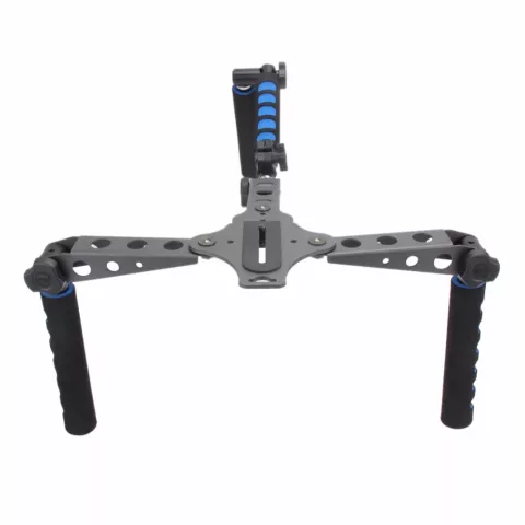Cam&eacute;ra pliable RIG stabilisateur DSLR cam&eacute;ra tr&eacute;pied d&#039;&eacute;paule en aluminium-noir bleu