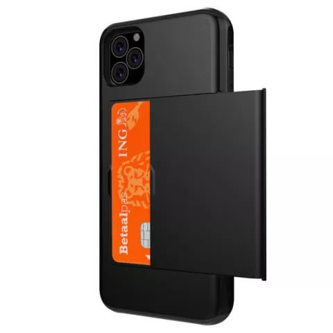 Etui Portefeuille Porte-cartes TPU Hardcase iPhone 11 Pro Max - Noir