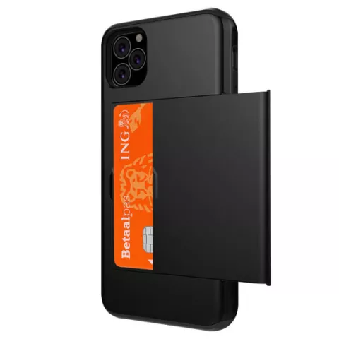 &Eacute;tui portefeuille avec porte-cartes Secret &Eacute;tui rigide en TPU compatible avec iPhone 11 Pro Max - Noir