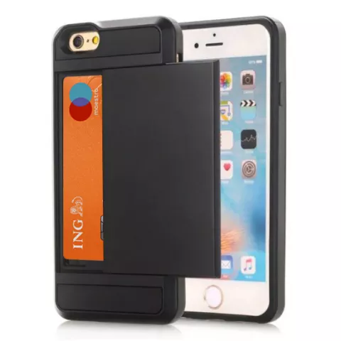 &Eacute;tui porte-cartes secret compatible avec iPhone 7 8 SE 2020 SE 2022 &eacute;tui rigide - Portefeuille - Portefeuille - Noir