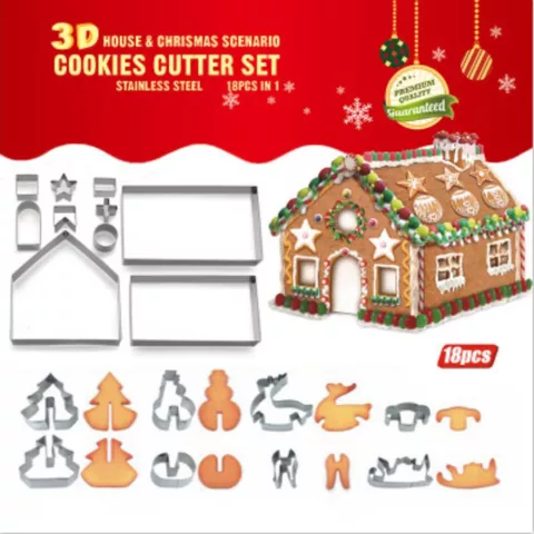 Cookie House Ensemble d&#039;emporte-pi&egrave;ces 18 pi&egrave;ces - Cadeau de chaussure de No&euml;l Sinterklaas