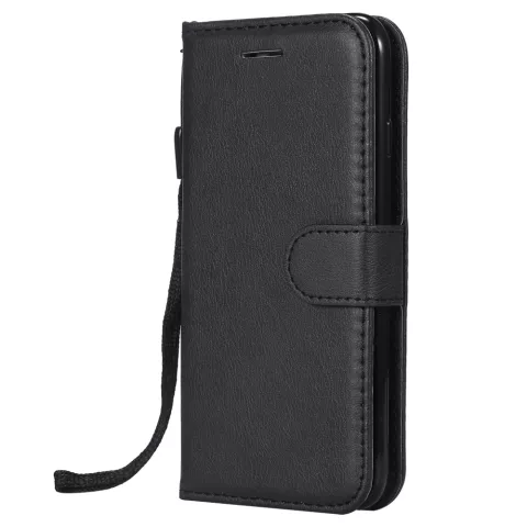 Portefeuille biblioth&egrave;que en simili cuir compatible avec iPhone 7 8 SE 2020 SE 2022 - Noir