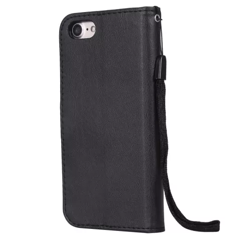 Portefeuille biblioth&egrave;que en simili cuir compatible avec iPhone 7 8 SE 2020 SE 2022 - Noir