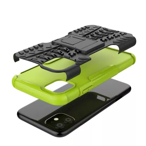Coque hybride standard antichoc compatible avec iPhone 11 - Vert Noir