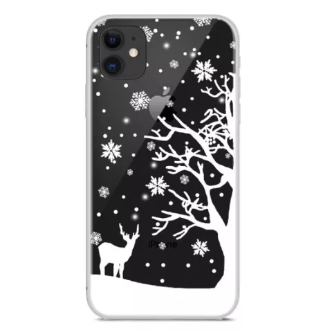 Housse de neige flexible de No&euml;l, &eacute;tui d&#039;hiver de No&euml;l compatible avec iPhone 11 - Transparent
