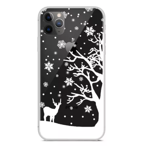 Housse de neige flexible de No&euml;l, &eacute;tui d&#039;hiver de No&euml;l compatible avec iPhone 11 Pro Max - Transparent