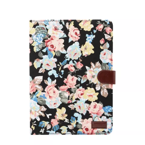 Housse Hardcase Fleurs compatible avec iPad Pro 11 pouces 2018 Tissu Color&eacute; - Noir