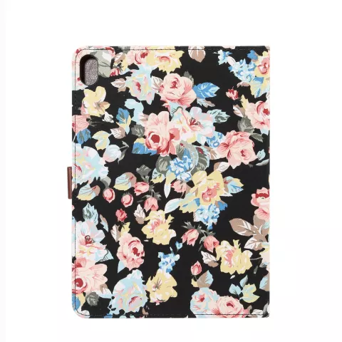 Housse Hardcase Fleurs compatible avec iPad Pro 11 pouces 2018 Tissu Color&eacute; - Noir