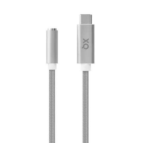 Xqisit USB Type-C vers entr&eacute;e jack 3,5 mm pour casque - C&acirc;ble adaptateur gris