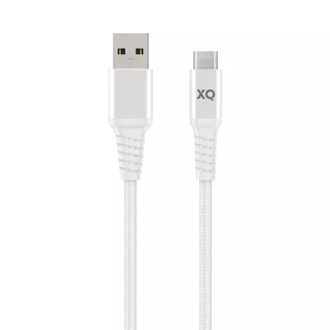 C&acirc;ble de charge tress&eacute; USB-C 3.0 vers USB-A Xqisit 200 cm - Blanc