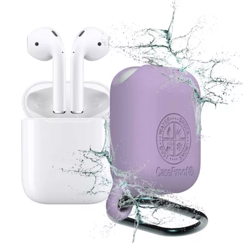 CaseProof Waterproof compatible avec AirPods 1&egrave;re et 2&egrave;me g&eacute;n&eacute;ration - Violet