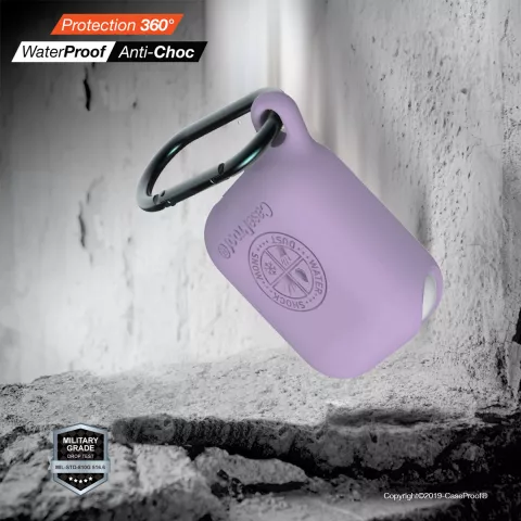 CaseProof Waterproof compatible avec AirPods 1&egrave;re et 2&egrave;me g&eacute;n&eacute;ration - Violet