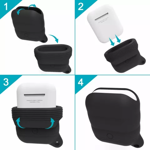 CaseProof Waterproof compatible avec AirPods 1&egrave;re et 2&egrave;me g&eacute;n&eacute;ration - Violet