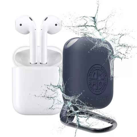 CaseProof Waterproof compatible avec AirPods 1&egrave;re et 2&egrave;me g&eacute;n&eacute;ration - Bleu fonc&eacute;