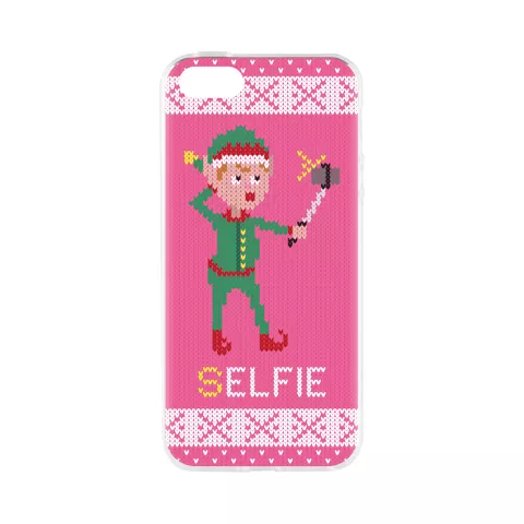 Coque en TPU FLAVR Christmas selfie elfie iPhone 5 5s SE 2016 - Rose